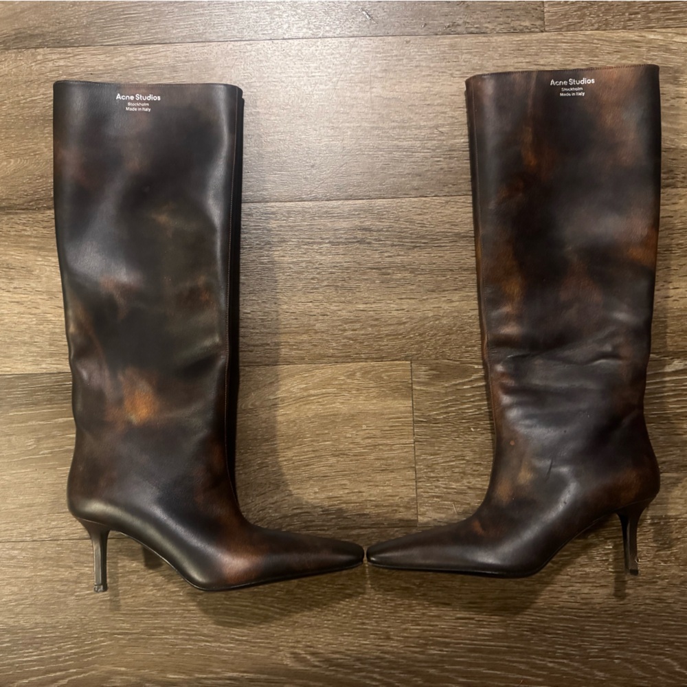 Acne Studios Brown Kitten Heel Boots - Picture 2 of 7